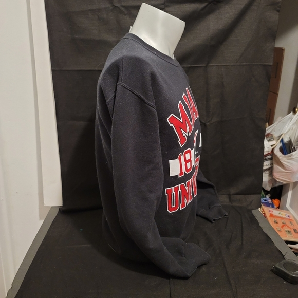 Vintage Miami University Reverse Weave Warmup Sweatshirt Size S Crewneck 90s - Picture 6 of 11
